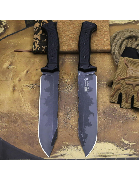 Cuchillo de Exterior WPKOPYA Full Tang Acero Inoxidable 440C 37.6cm Cuchillo de Exterior WPKOPYA Full Tang Acero Inoxidable 440C 37.6cm