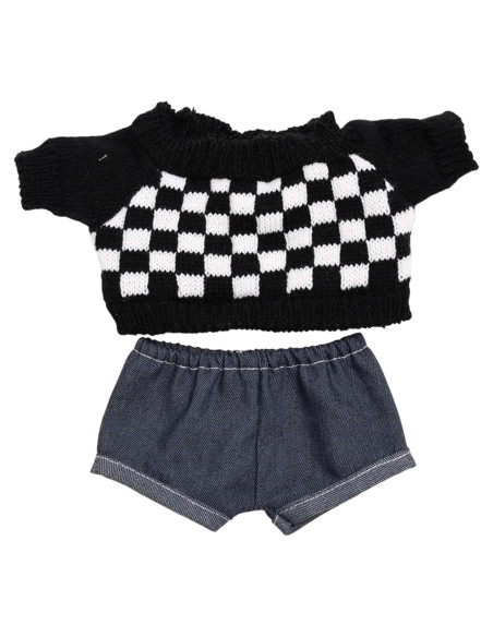 Conjunto de Suéter y Jeans iTeporein para Muñecas 38cm Negro Conjunto de Suéter y Jeans iTeporein para Muñecas 38cm Negro