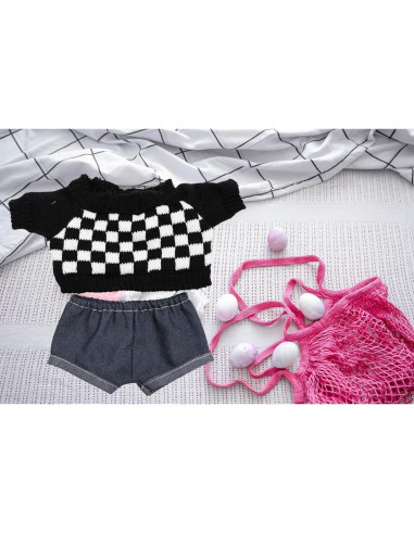 Conjunto de Suéter y Jeans iTeporein para Muñecas 38cm Negro
