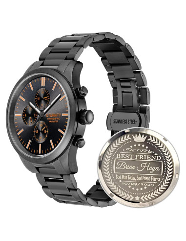 Reloj de pulsera multifuncional Eternity para hombres, acero inoxidable