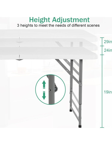 Mesa Plegable PIKAQTOP 4 Pies Ajustable Alta Resistencia Mesa Plegable PIKAQTOP 4 Pies Ajustable Alta Resistencia