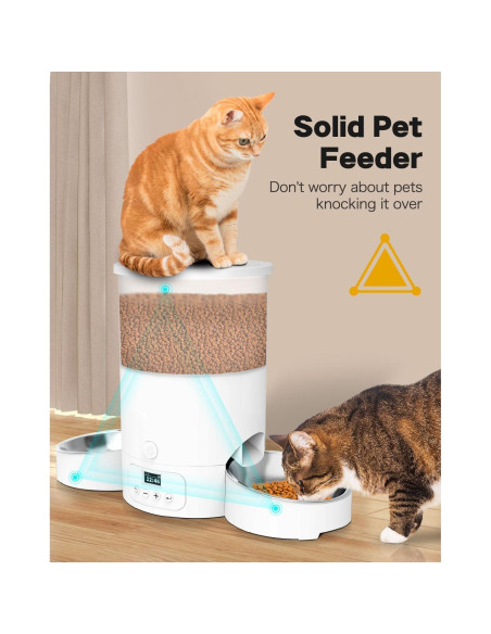 Comedero Automático SURDY 3L para 2 Gatos Blanco Comedero Automático SURDY 3L para 2 Gatos Blanco