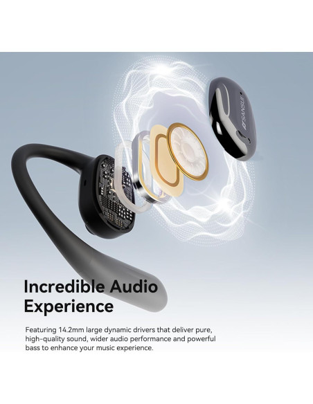 Auriculares SANSUI W93 Inalámbricos Bluetooth 5.4 56h Negro Auriculares SANSUI W93 Inalámbricos Bluetooth 5.4 56h Negro