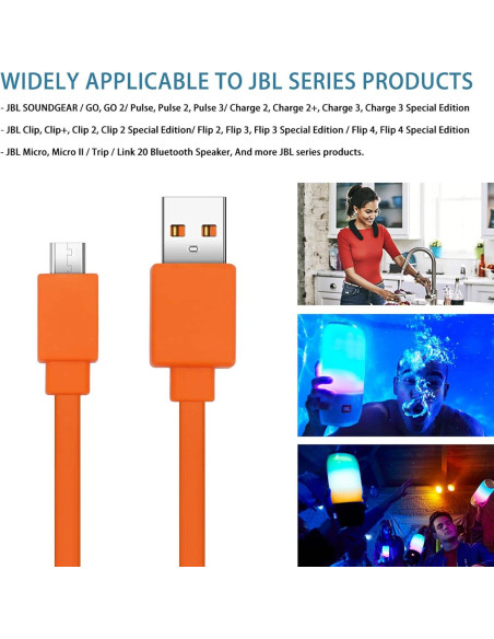 Cable de Carga Rápida USB Hyacinyh 1.01m para Altavoces JBL Cable de Carga Rápida USB Hyacinyh 1.01m para Altavoces JBL