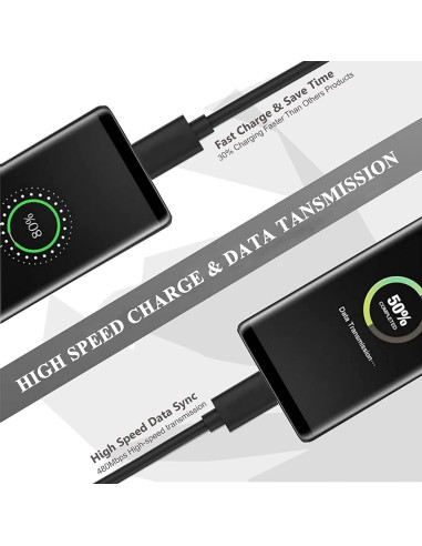 Cable USB Micro de 20 cm Negro DIGITMON para Jabra Sport Elite