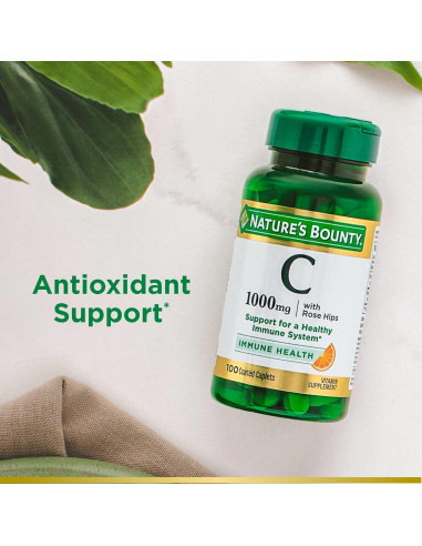 Vitamin C Nature's Bounty 1000mg + Rosa Mosqueta 100 Tabletas
