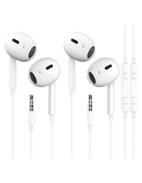 Paquete de 2 Auriculares con Cable Nimizo 3.5mm para iPhone Paquete de 2 Auriculares con Cable Nimizo 3.5mm para iPhone