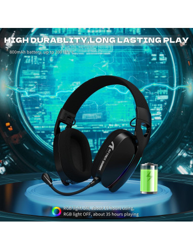 Auriculares Inalámbricos Attack Shark L90 RGB 7.1 Plegables