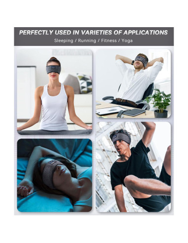 Auriculares para Dormir MUSICOZY Bluetooth 5.2 con Máscara 3D