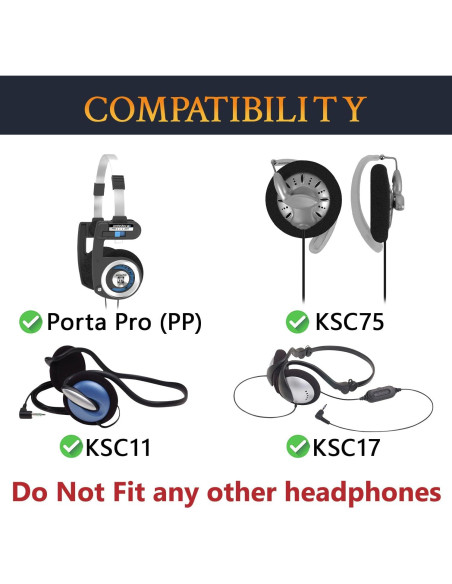 Almohadillas de Repuesto SOULWIT para Auriculares Koss Porta Pro - Negro Almohadillas de Repuesto SOULWIT para Auriculares Koss Porta Pro - Negro