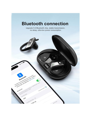 Auriculares Inalámbricos Hulaed Q68 Bluetooth 5.4 53H Negro