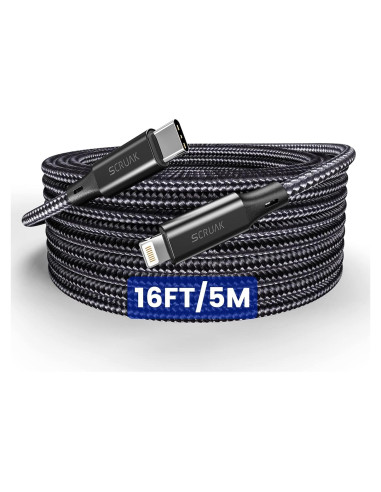 Cable USB C a Lightning 5M SCRUAK Carga Rápida iPhone