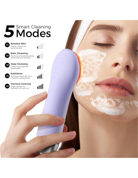 Cepillo Facial Eléctrico Ccigedy con 4 Modos y LED - IPX7 Cepillo Facial Eléctrico Ccigedy con 4 Modos y LED - IPX7