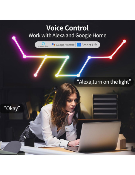 Barras de Luz LED RGB elice 9 Pcs, Control por Voz, 16M Colores Barras de Luz LED RGB elice 9 Pcs, Control por Voz, 16M Colores
