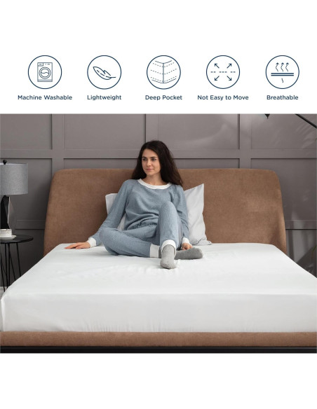 Sábana Ajustable Queen Bedsure Microfibra Ultra Suave 40.64 cm Sábana Ajustable Queen Bedsure Microfibra Ultra Suave 40.64 cm