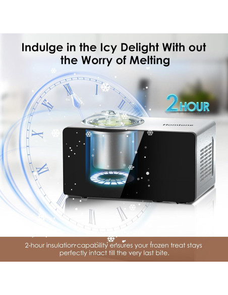 Máquina de Helados Homtone Automática 1.6L 4 Modos LCD Máquina de Helados Homtone Automática 1.6L 4 Modos LCD
