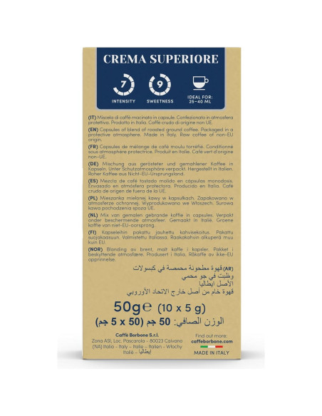 Cápsulas de Café Borbone Crema Superiore - 100 Unidades Cápsulas de Café Borbone Crema Superiore - 100 Unidades