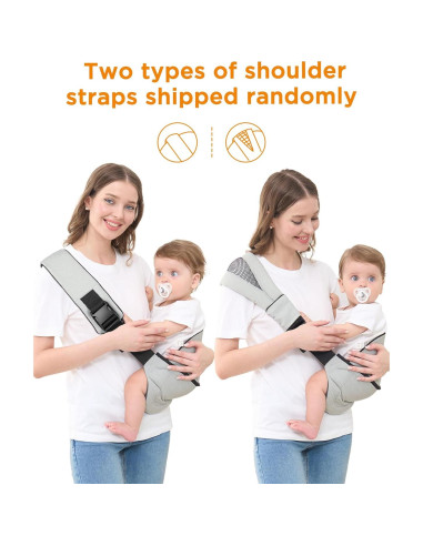 Portabebés GAGAKU Ajustable Ergonomico Gris Claro 6-36 Meses