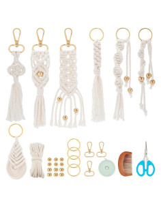 Kit de Llaveros de Macramé INFUNLY - 7 Diseños Bohemios