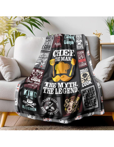 Manta para Chefs Jengehta 127x152 cm Negra Moderna