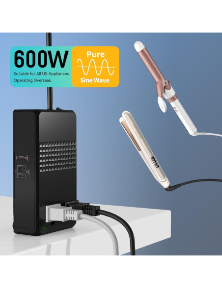 Convertidor de Voltaje 220V a 110V HYTED 600W USB Carga Rápida Convertidor de Voltaje 220V a 110V HYTED 600W USB Carga Rápida