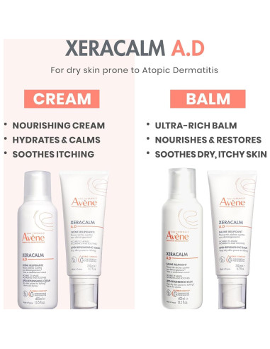 Crema Lipídica Reconstituyente Avne XeraCalm A.D 190g - Sin Conservantes