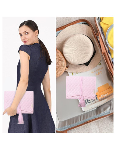 Organizador de Joyería de Viaje MOSISO con Funda EVA Negra y Rosa