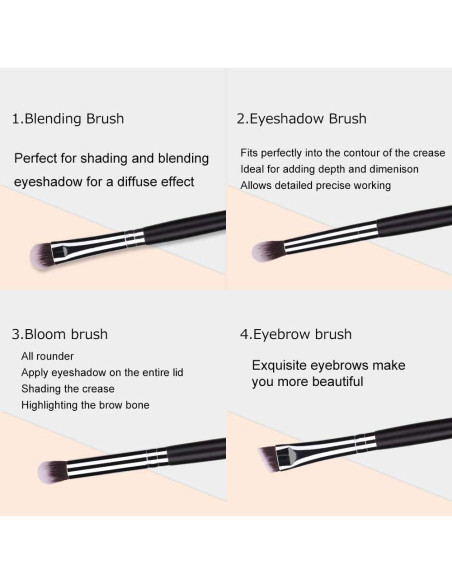 Juego de Brochas de Maquillaje para Ojos MSQ 4 Piezas Juego de Brochas de Maquillaje para Ojos MSQ 4 Piezas