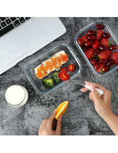 Set de Contenedores de Alimentos de Vidrio YEBODA 6 Piezas 650ml 2