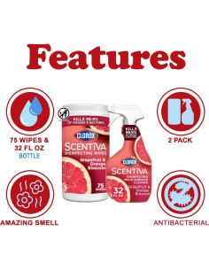 Limpiador Desinfectante Multi-Superficie Clorox 0.95L + Toallitas 75u 2