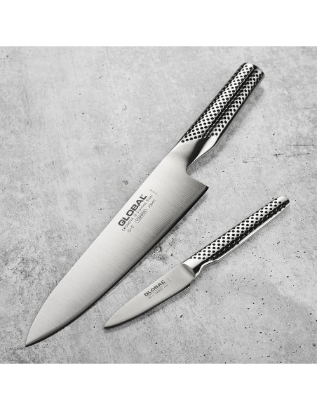 Set de Cuchillos Global: Chef 20 cm y Pelar 7.6 cm Set de Cuchillos Global: Chef 20 cm y Pelar 7.6 cm