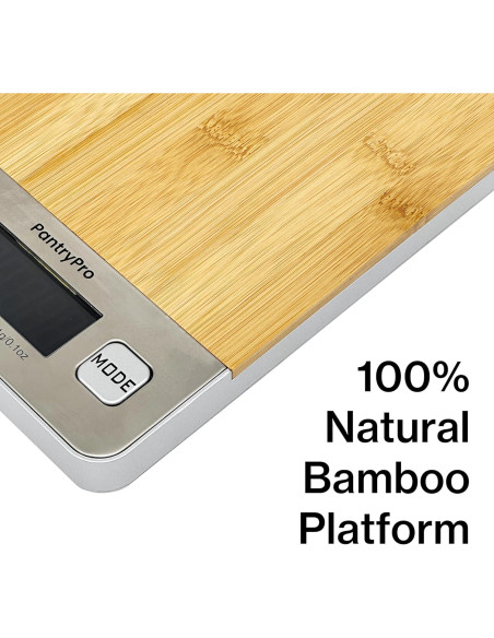 Báscula Digital de Cocina PantryPro - 5 kg, Pantalla LCD, Bambú Báscula Digital de Cocina PantryPro - 5 kg, Pantalla LCD, Bambú