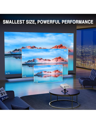 Mini Proyector VISSPL 1080P Portátil con Trípode