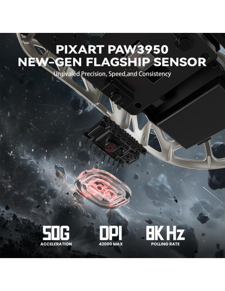 Ratón Gaming Inalámbrico Attack Shark R2 42K DPI - Blanco Ratón Gaming Inalámbrico Attack Shark R2 42K DPI - Blanco