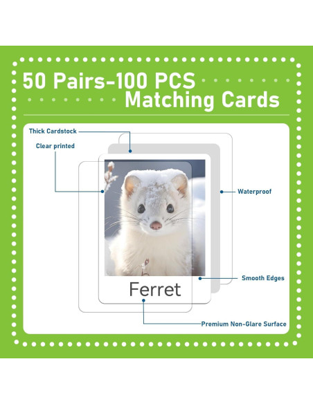 Juego de Memoria de Emparejamiento Gisgfim 100 Cartas Animales Juego de Memoria de Emparejamiento Gisgfim 100 Cartas Animales