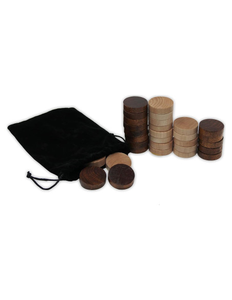 Fichas de Damas y Backgammon Da Vinci - 30 Piezas de Madera Fichas de Damas y Backgammon Da Vinci - 30 Piezas de Madera
