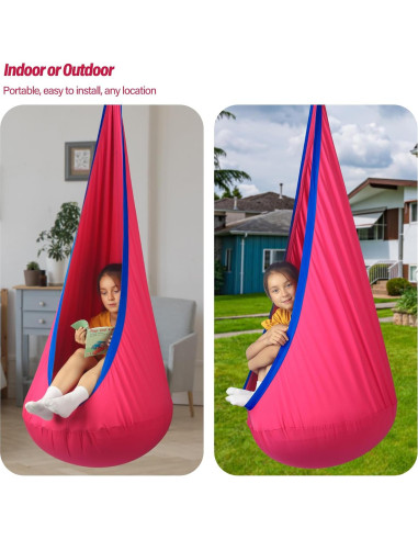 Columpio Sensorial HiChrote para Niños 136 kg Cranberry