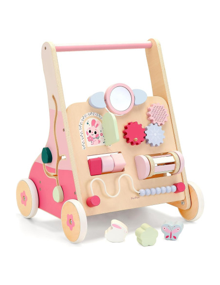 Andador de Madera PairPear Conejo Rosa 8 en 1 para Bebés Andador de Madera PairPear Conejo Rosa 8 en 1 para Bebés