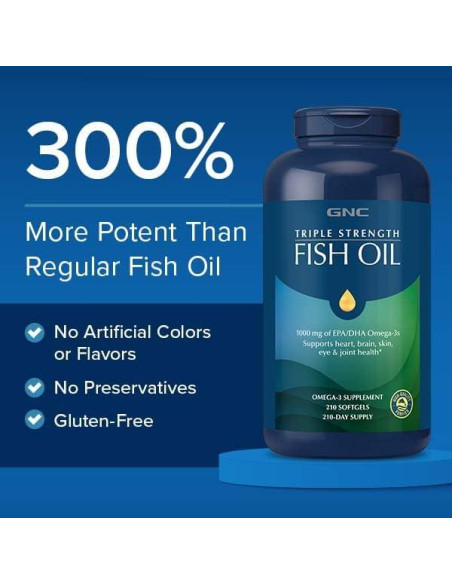 Suplemento Omega 3 GNC Triple Fuerza 1000mg EPA DHA 60 Gelatinas Suplemento Omega 3 GNC Triple Fuerza 1000mg EPA DHA 60 Gelatinas