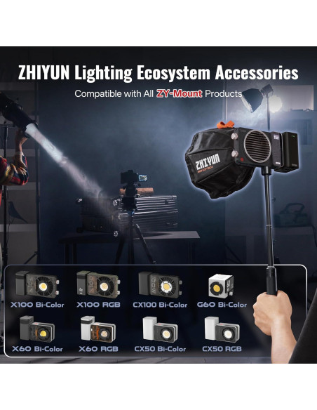 Luz de Video Portátil ZHIYUN MOLUS X100 RGB 100W Mini Softbox Luz de Video Portátil ZHIYUN MOLUS X100 RGB 100W Mini Softbox
