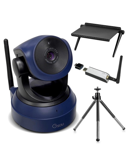 Cámara Web Inalámbrica Gsou K30 HD 1080P con Mini Trípode Cámara Web Inalámbrica Gsou K30 HD 1080P con Mini Trípode