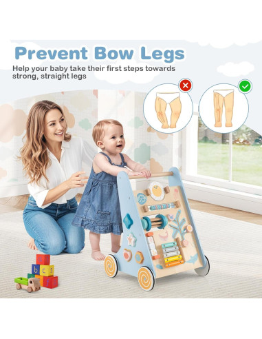 Andador para Bebés HONEY JOY Azul con Centro de Actividades