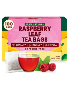 Té de Hoja de Frambuesa Gya Tea Co - 100 Bolsas Descafeinado