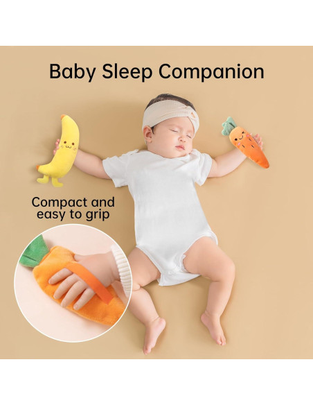 Anillos de Peluche Reidio para Bebés - Zanahoria y Plátano 2Pcs Anillos de Peluche Reidio para Bebés - Zanahoria y Plátano 2Pcs