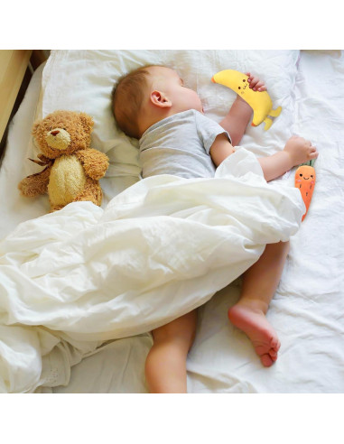 Anillos de Peluche Reidio para Bebés - Zanahoria y Plátano 2Pcs