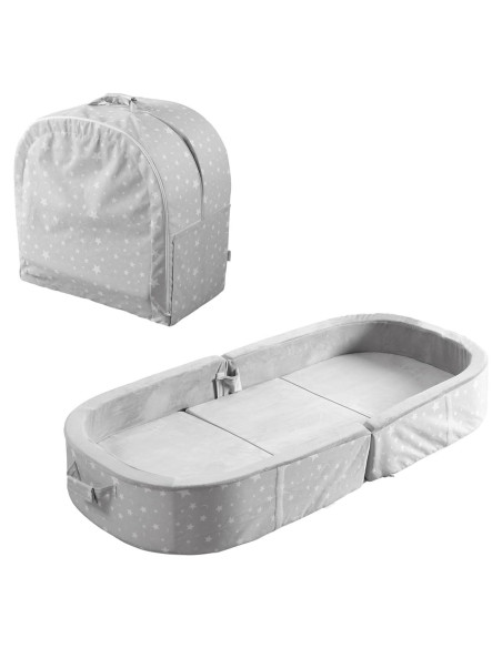 Cama de viaje portátil BYBYME - Cuna plegable impermeable gris Cama de viaje portátil BYBYME - Cuna plegable impermeable gris
