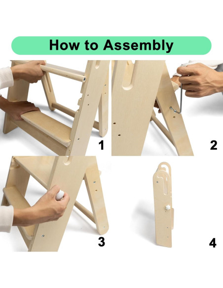 Taburete Plegable Ajustable WOOD CITY para Niños 2 Escalones Taburete Plegable Ajustable WOOD CITY para Niños 2 Escalones
