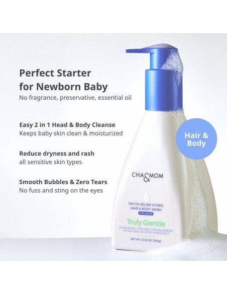 Jabón para Bebés Cha&Mom 300ml - Hipoalergénico y Natural Jabón para Bebés Cha&Mom 300ml - Hipoalergénico y Natural