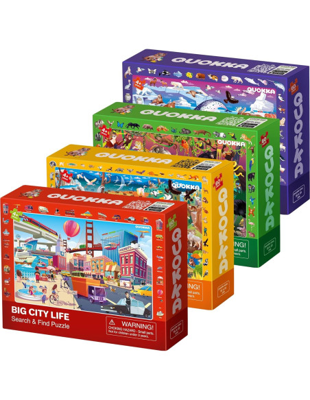 Juegos de Mesa Educativos QUOKKA + 4 Rompecabezas 60 Piezas Juegos de Mesa Educativos QUOKKA + 4 Rompecabezas 60 Piezas