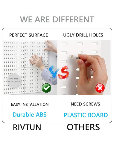 Kit Organizador de Pared RIVTUN 4 Tableros Perforados 28 cm